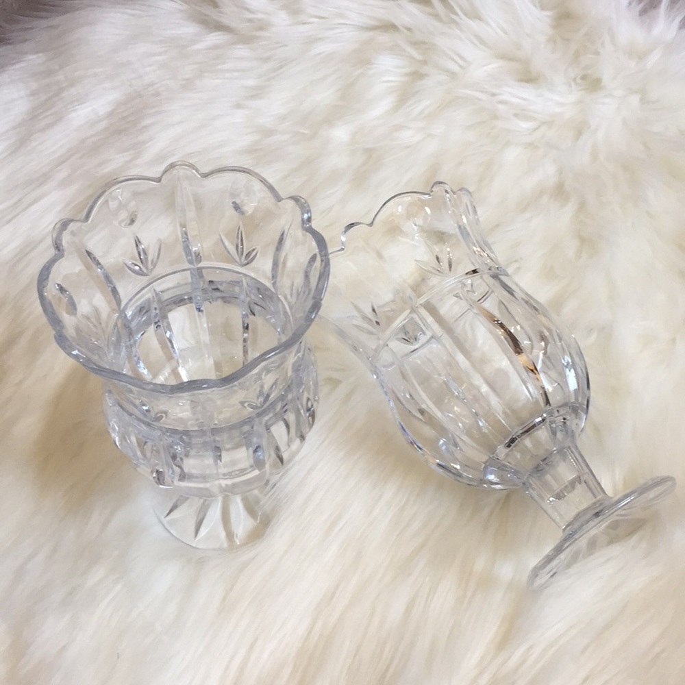 Two Mikasa Decorative Glass candle holders